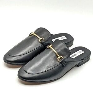 Steve Madden Black Mules with Gold Accent SIZE 6